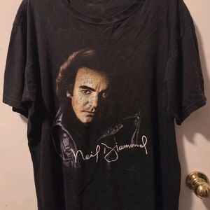 Vtg 90s Neil Diamond T Shirt LARGE 1996 US Tour Champ Rock Music Black Graphic
